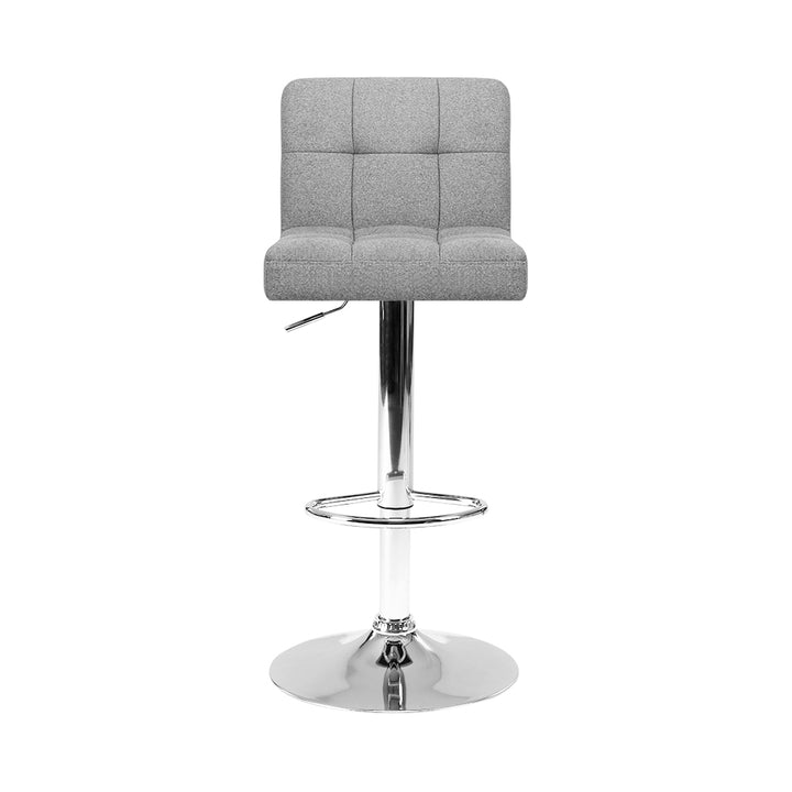 Artiss 2x Bar Stools Fabric Gas Lift Grey