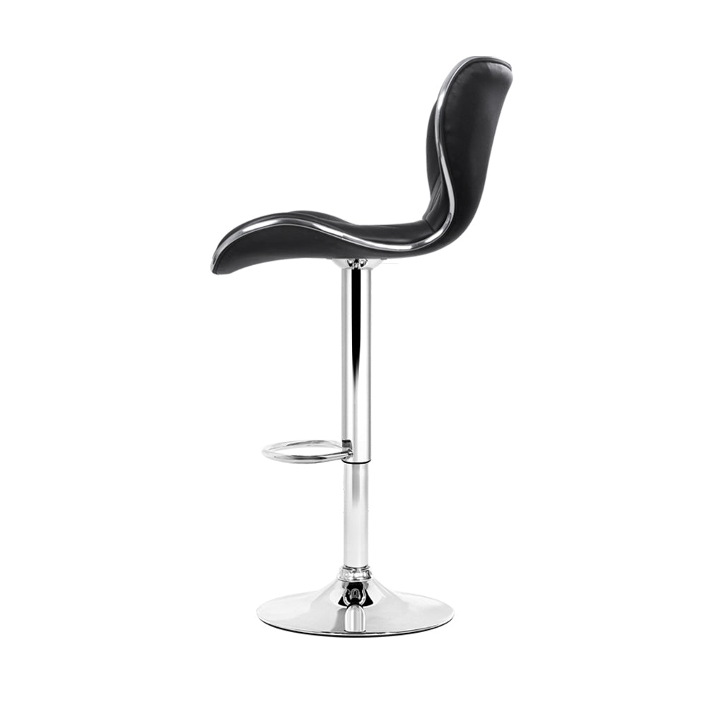 Artiss 4x Bar Stools Gas Lift Leather Seat Black