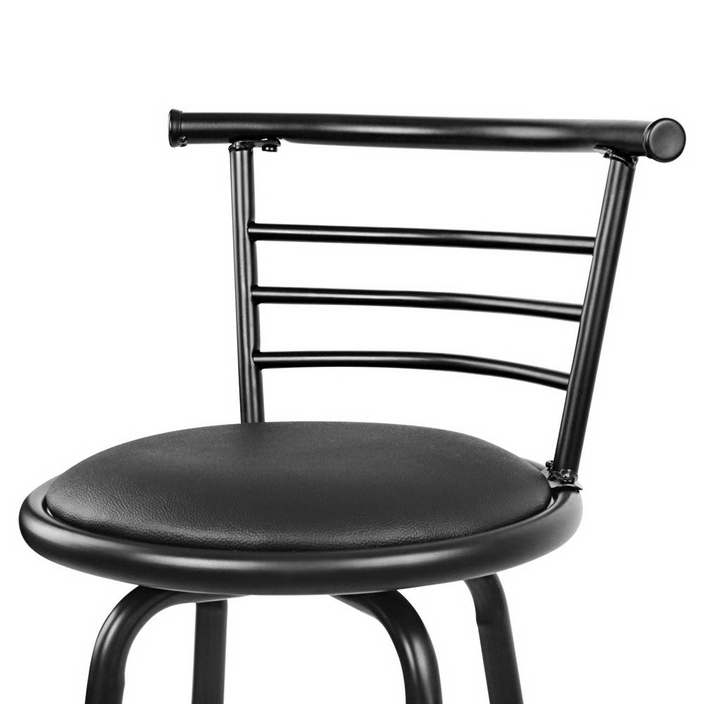 Artiss 4x Bar Stools Swivel Leather Padded Metal