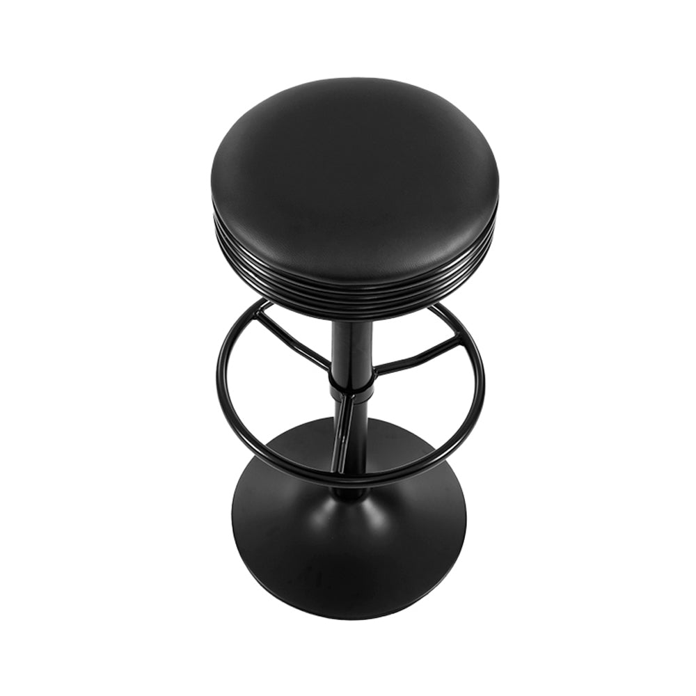 Artiss 2x Bar Stools Leather Padded Gas Lift Black