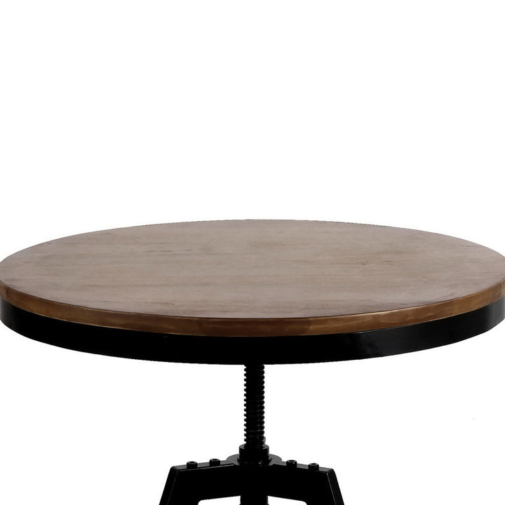 Artiss Bar Table 67-86CM Height Round Brown