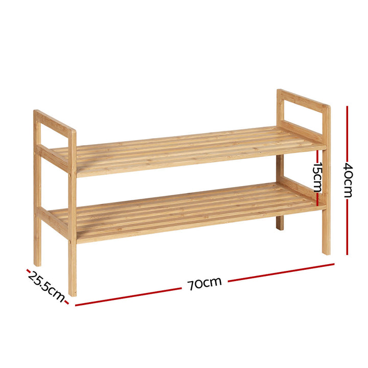 Artiss Shoe Rack Cabinet Bamboo Storage Organiser Pine