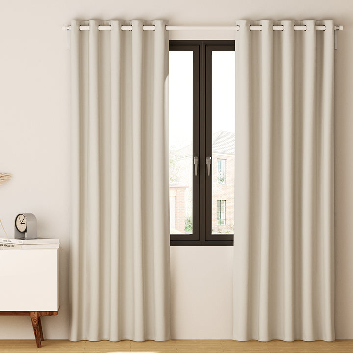 Artiss 2X Blockout Curtains Eyelet 140x230cm Beige