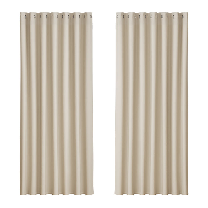 Artiss 2X Blockout Curtains Eyelet 240x230cm Beige