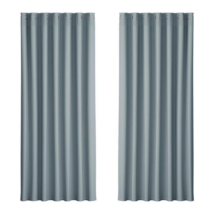 Artiss 2X Blockout Curtains Eyelet 240x230cm Grey