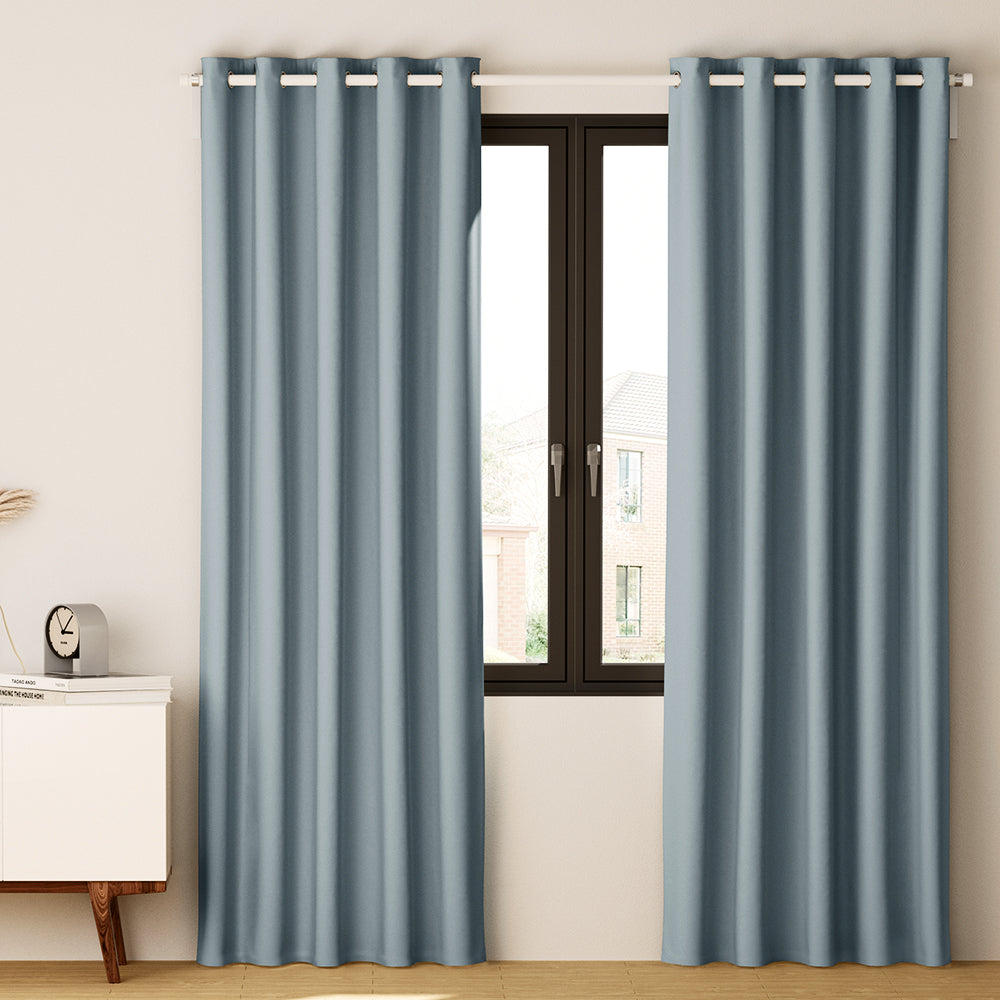 Artiss 2X Blockout Curtains Eyelet 240x230cm Grey