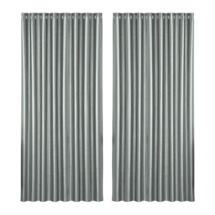 Artiss 2X Blockout Curtains Eyelet 300x230cm Grey Shine