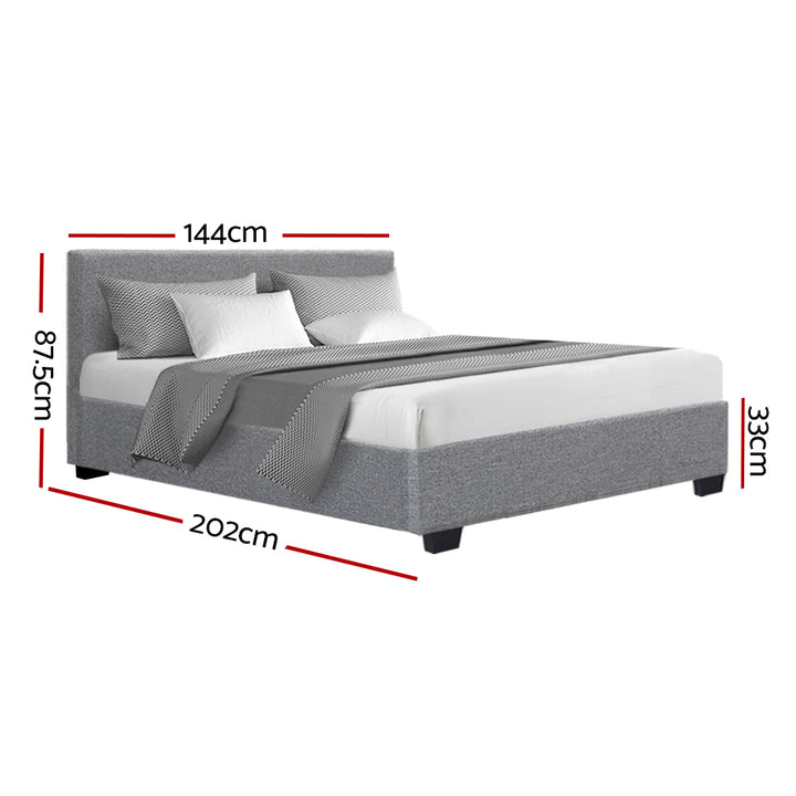 Artiss Bed Frame Double Size Gas Lift Grey NINO