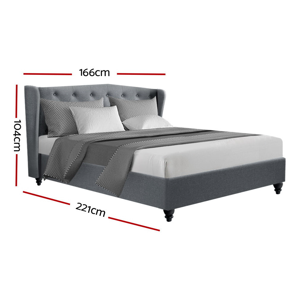 Artiss Bed Frame Queen Size Grey PIER