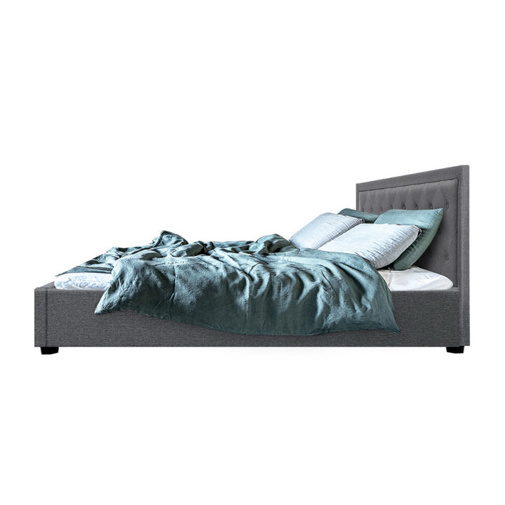 Artiss Bed Frame Double Size Gas Lift Grey TIYO