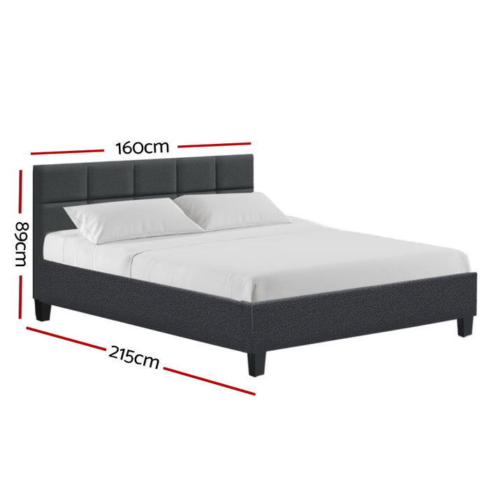 Artiss Bed Frame Queen Size Charcoal TINO