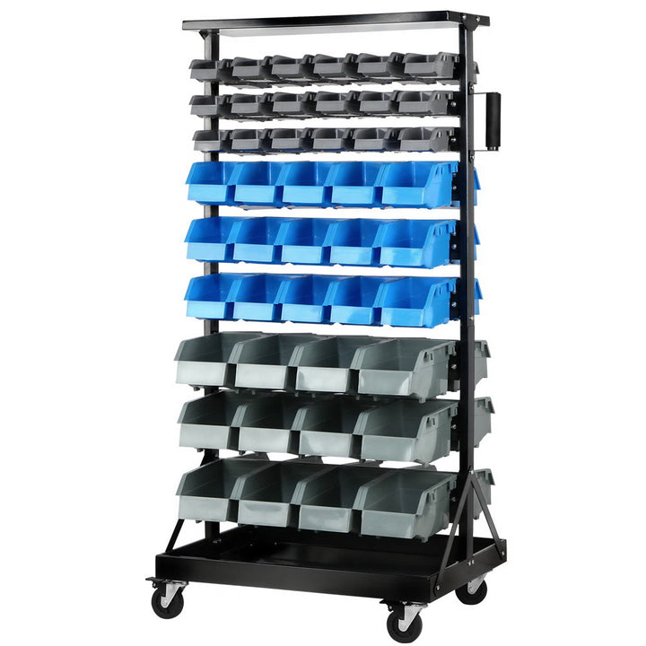 Giantz 90 Storage Bin Rack Stand Double-sided Wheels