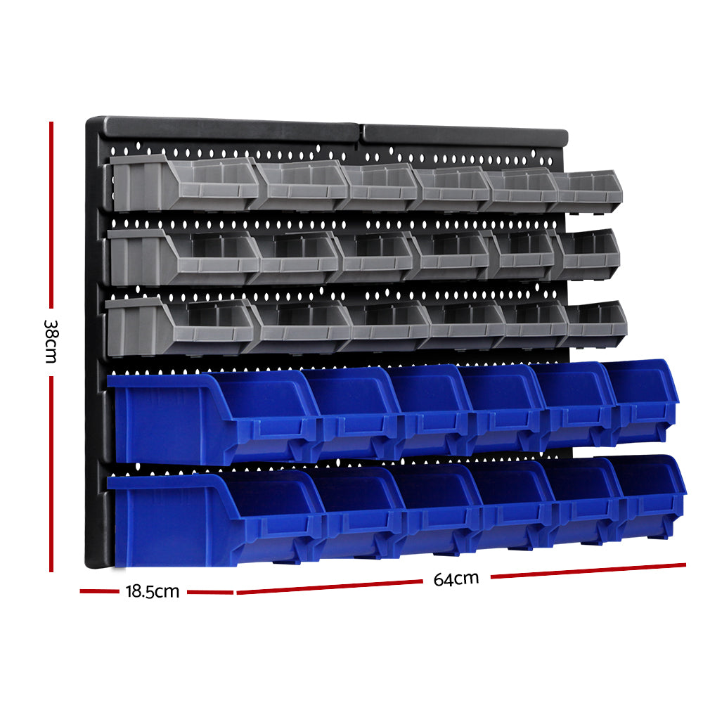 Giantz 60 Storage Bin Rack Wall Mounted