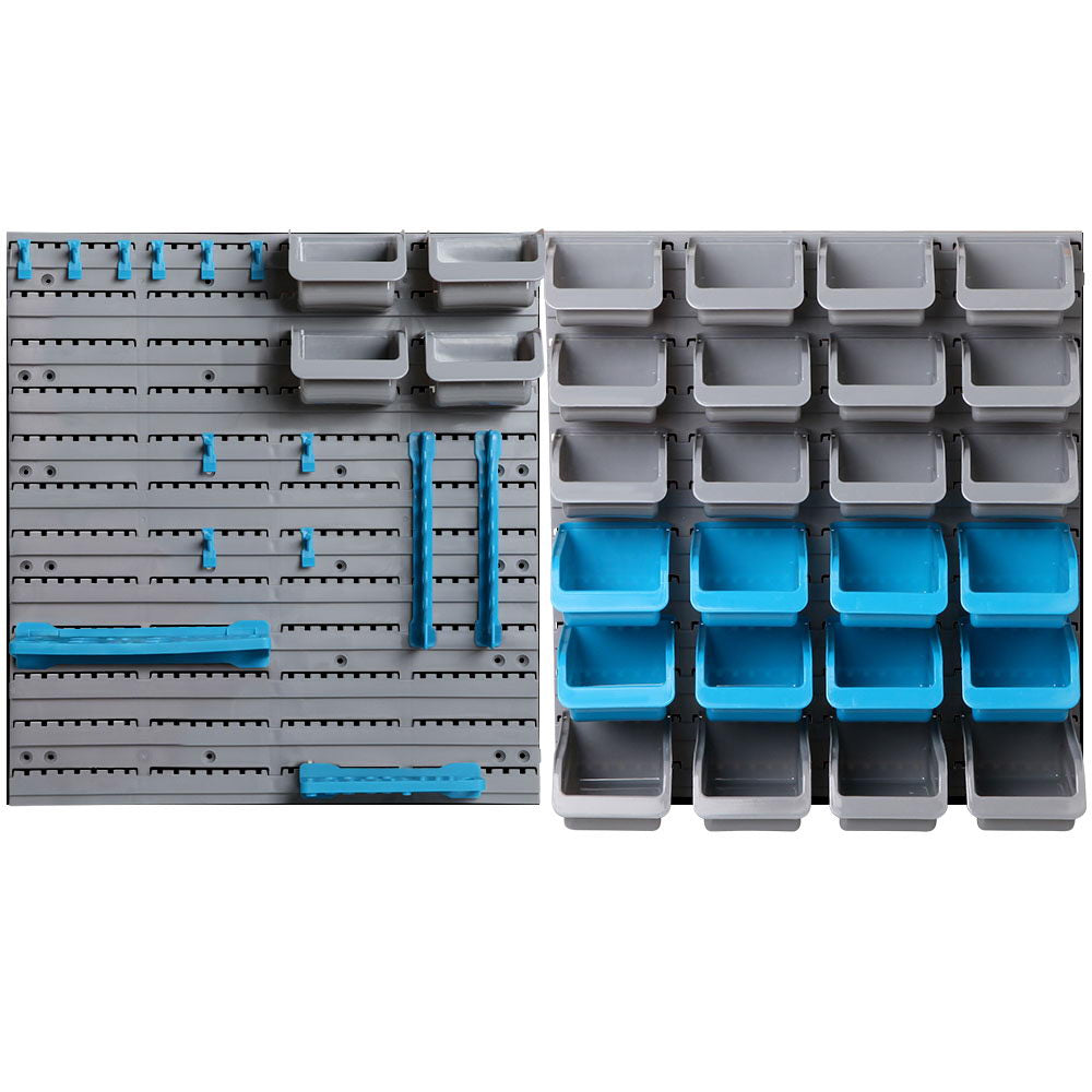 Giantz 44 Storage Bin Rack Wall Mounted Peg Board