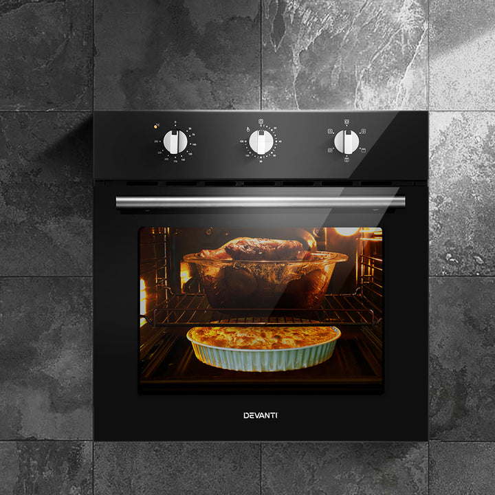 Devanti 60cm Electric Built In Wall Oven Stainless Steel