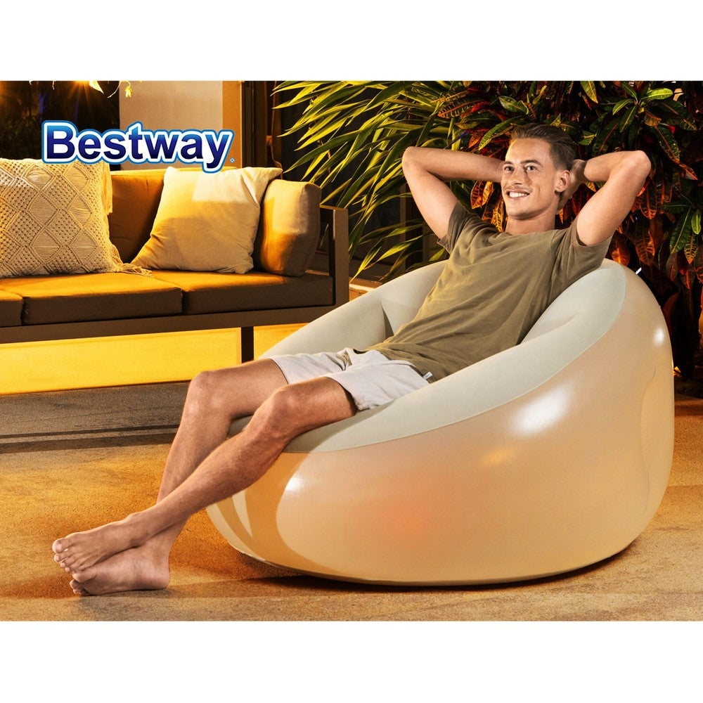 Bestway Inflatable Air Chair Sofa Lounge Seat LED Light