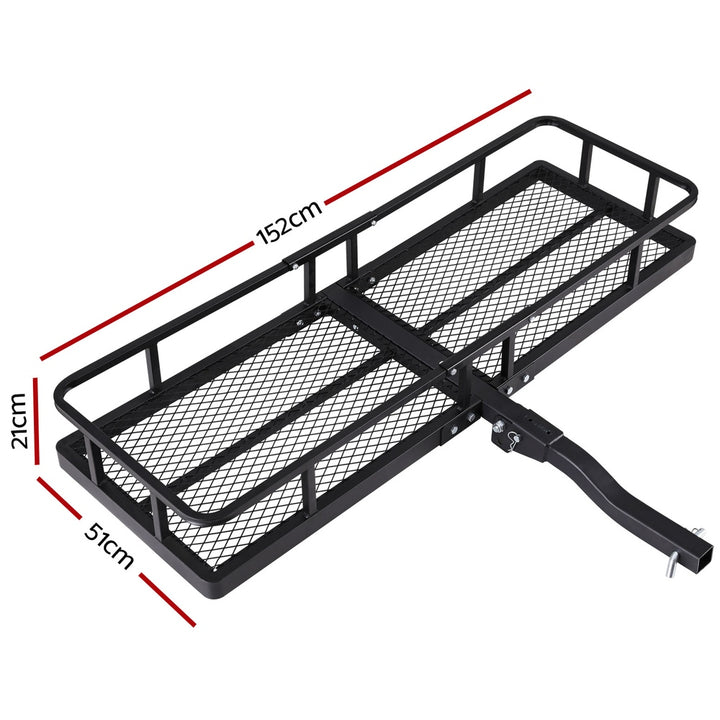 Giantz Universal Car Roof Rack Foldable Hitch Basket Cargo Carrier 152cm Black