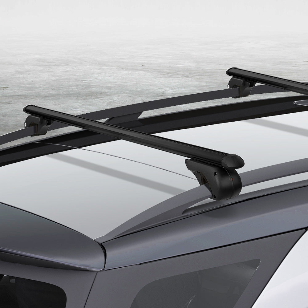 Universal Car Roof Racks Pod Aluminium Cross Bars Adjustable 108cm Black