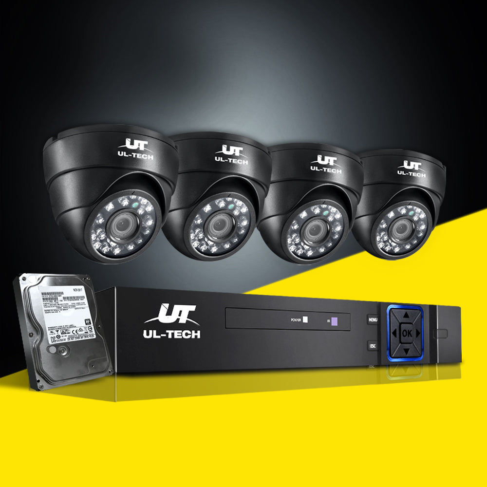 UL-tech CCTV Security System 4CH DVR 4 Cameras 1TB Hard Drive