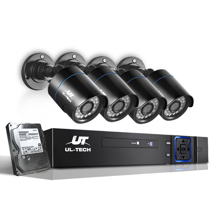 UL-tech CCTV Security System 8CH DVR 4 Cameras 2TB Hard Drive