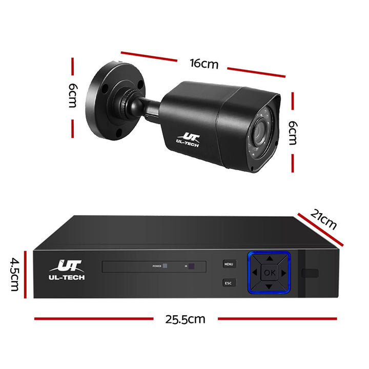 UL-tech CCTV Security System 8CH DVR 4 Cameras 1080p