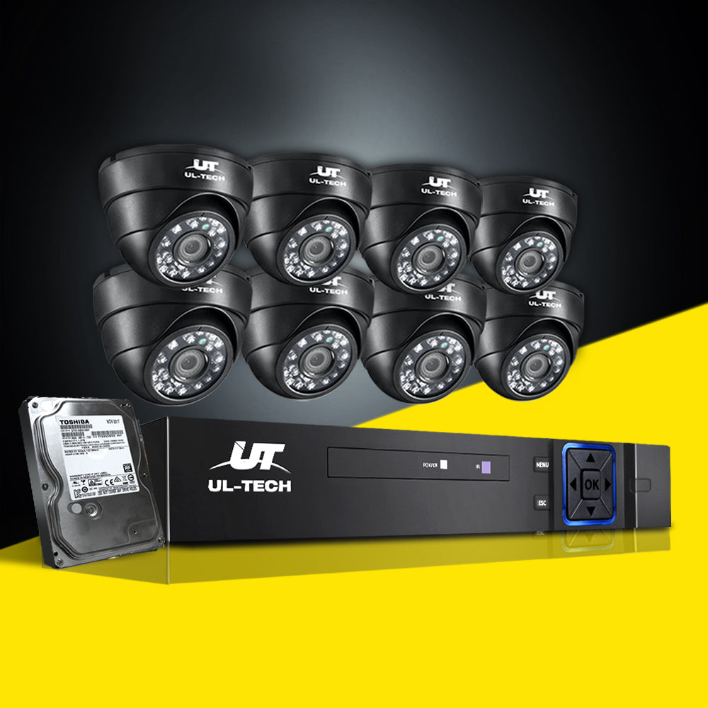 UL-tech CCTV Security System 8CH DVR 8 Cameras 1TB Hard Drive