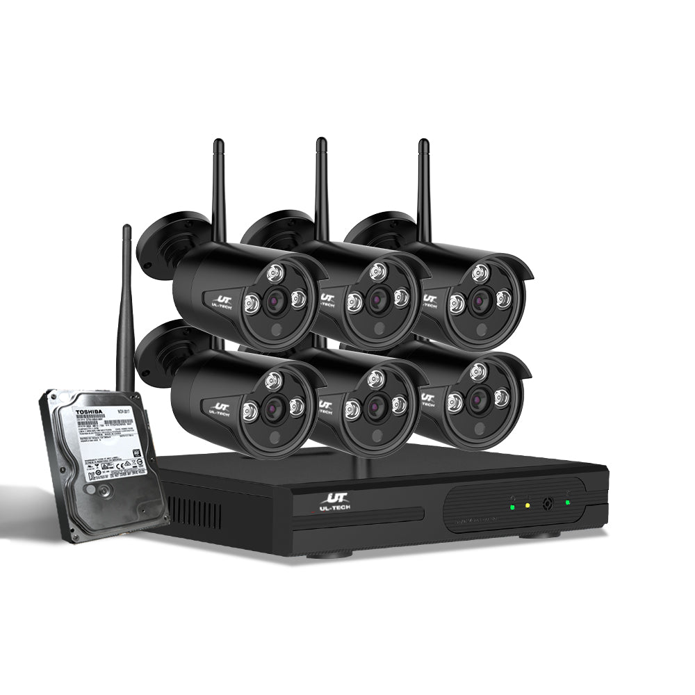 UL-tech Wireless CCTV Security System 8CH NVR 3MP 6 Bullet Cameras