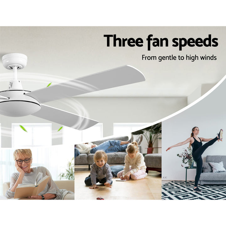 Devanti 52'' Ceiling Fan AC Motor 4 Blades w/Remote - White