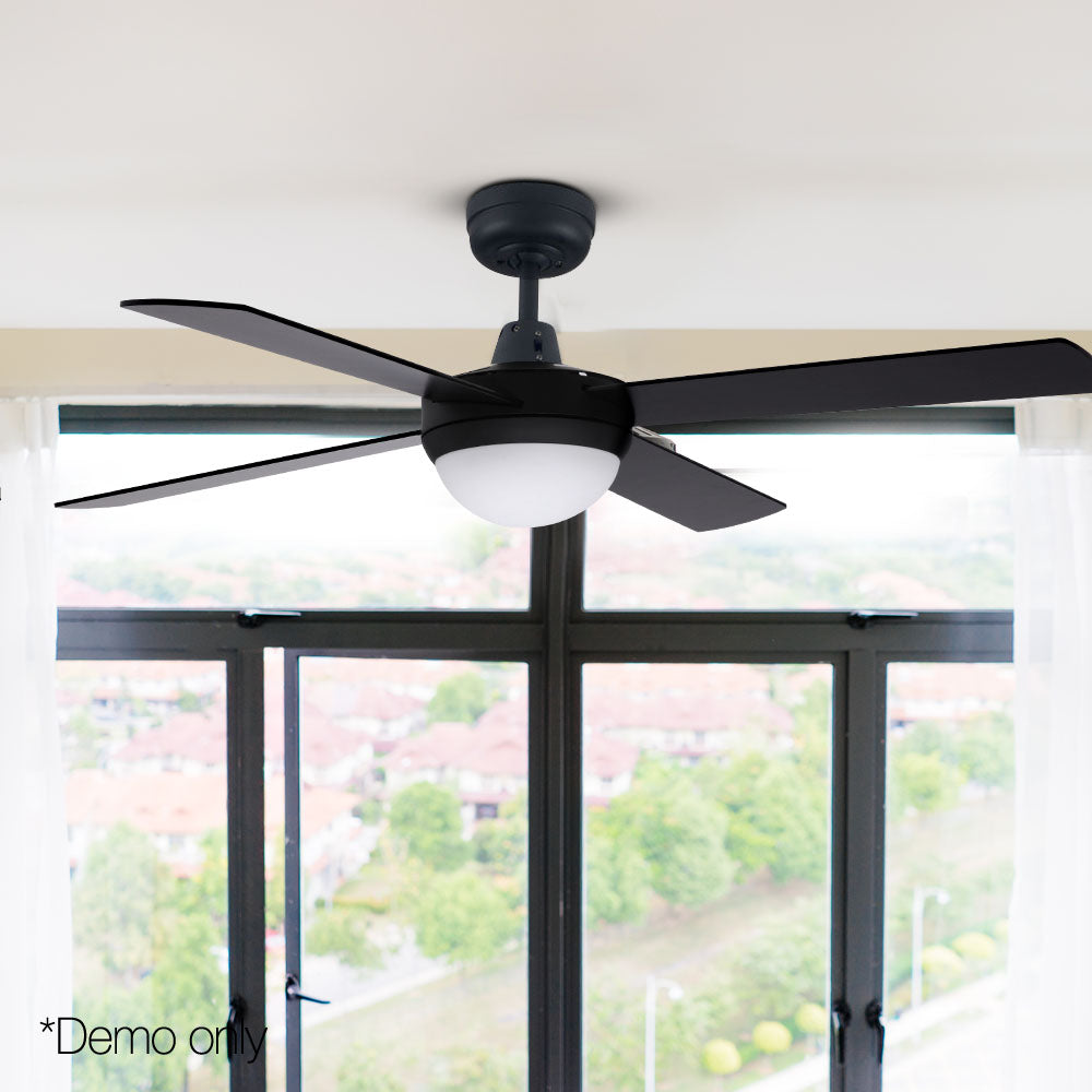 Devanti 52'' Ceiling Fan AC Motor w/Light w/Remote - Black