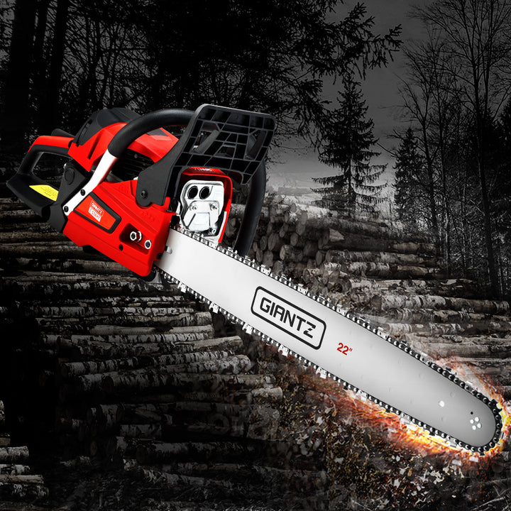 Giantz Chainsaw Petrol 58CC 22" Bar Commercial E-Start Pruning Chain Saw,Giantz Chainsaw Petrol 58CC 22" Bar Commercial E-Start Pruning Chain Saw 4.2HP