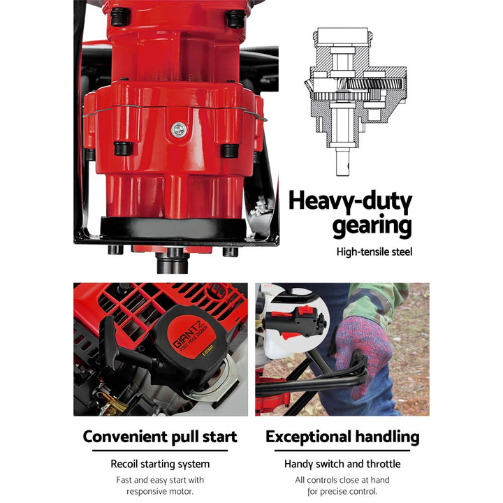 Giantz 92CC Post Hole Digger Motor Only Petrol Engine Red