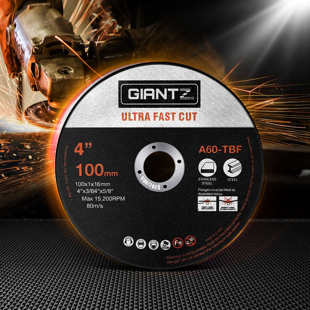 Giantz 25-Piece Cutting Discs 4" 100mm,Giantz 25pcs 4" Cutting Discs 100mm Angle Grinder Thin Cut Off Wheel for Metal