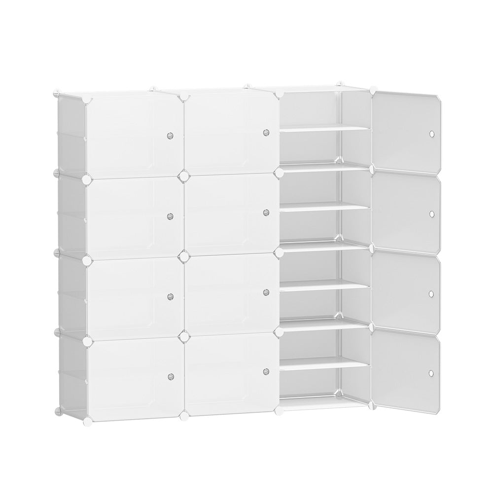 Artiss Shoe Rack DIY 12 Storage Cube Stackable White