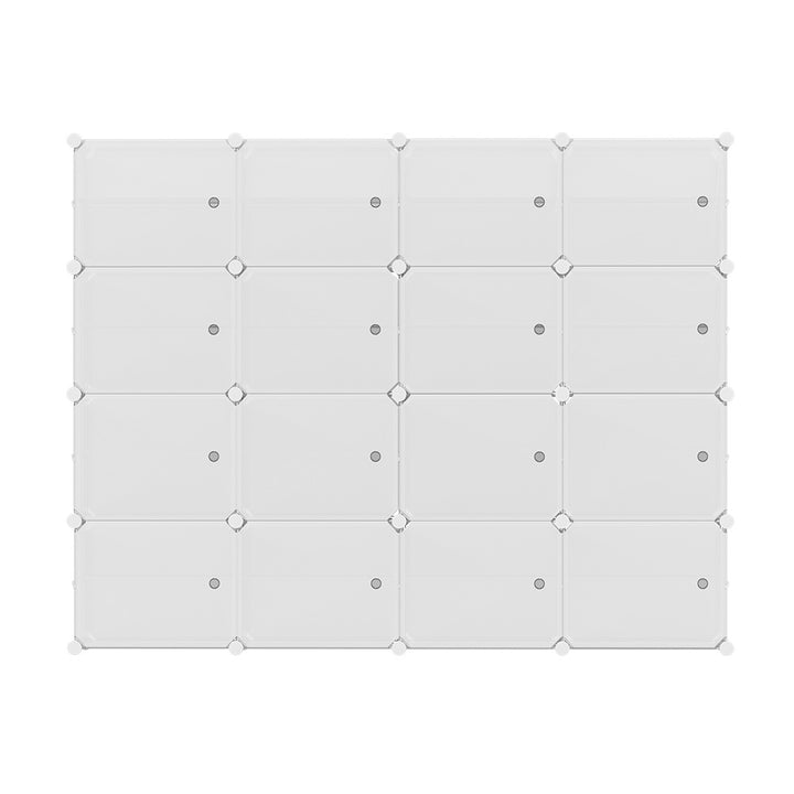 Artiss Shoe Rack DIY 16 Storage Cube Stackable White