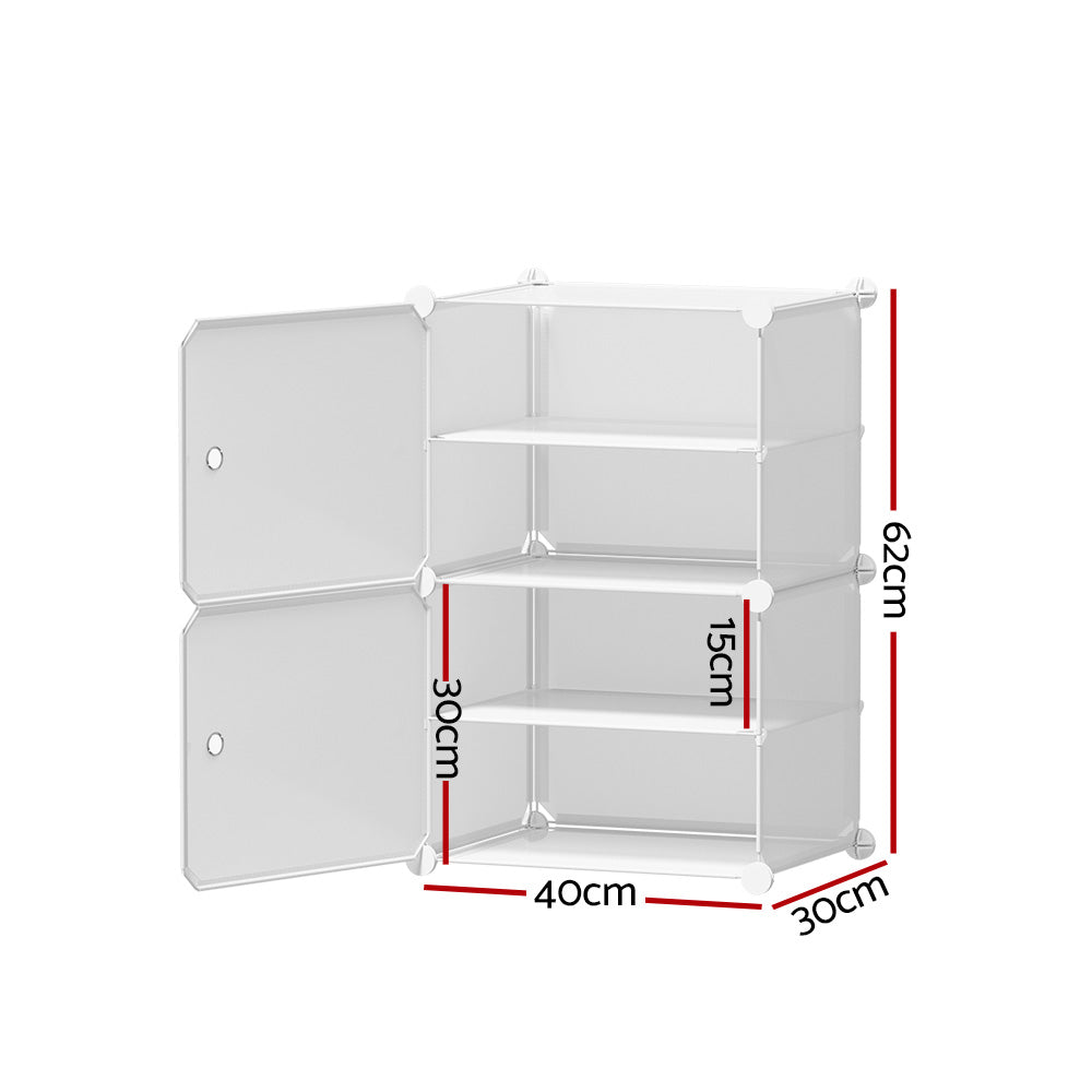 Artiss Shoe Rack DIY Set of 2 Storage Cube Stackable White