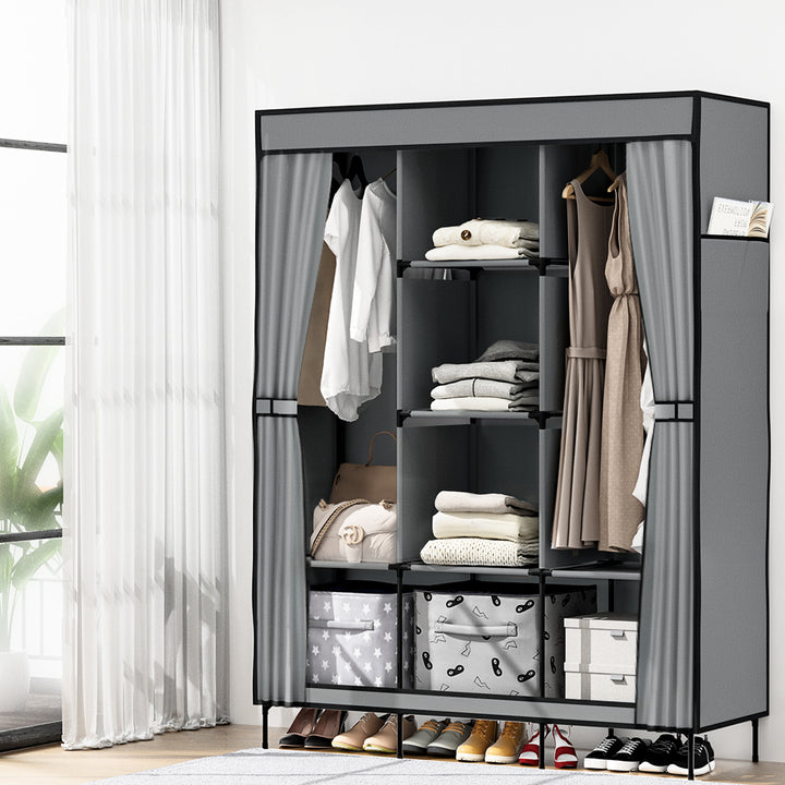 Artiss Large Portable Clothes Closet Wardrobe with Shelf Grey