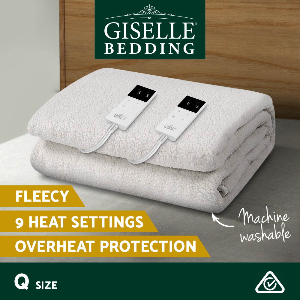 Giselle Bedding Queen Size Electric Blanket Fleece