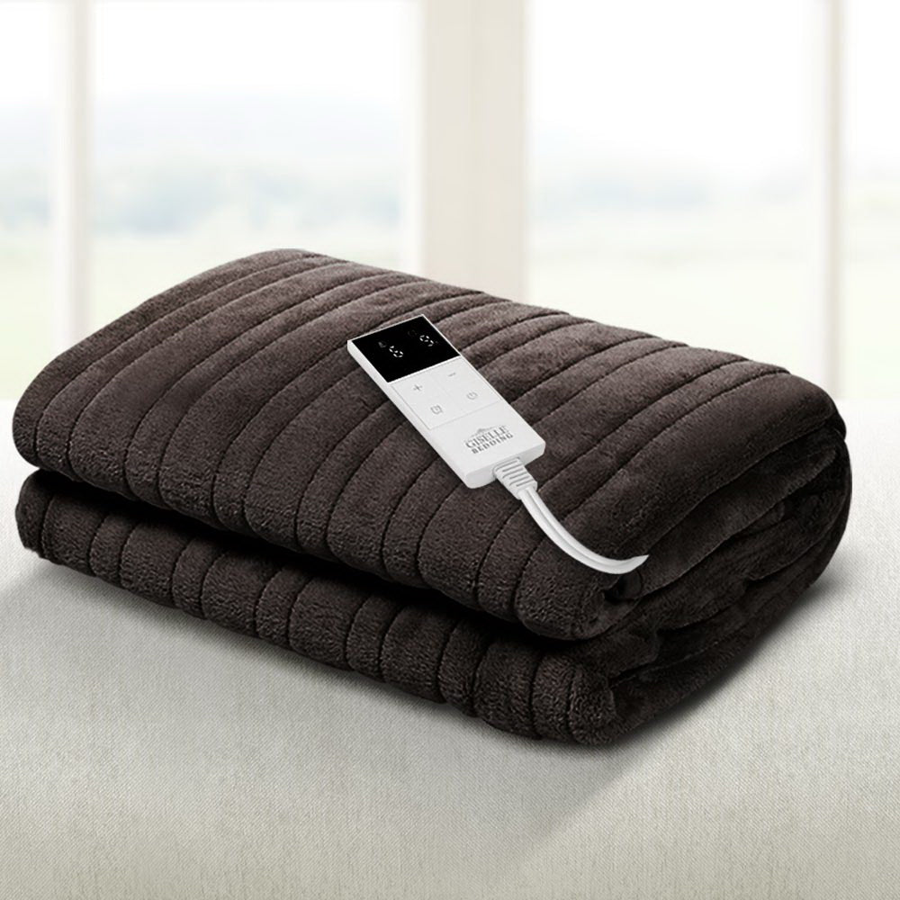 Giselle Bedding Electric Throw Blanket - Chocolate