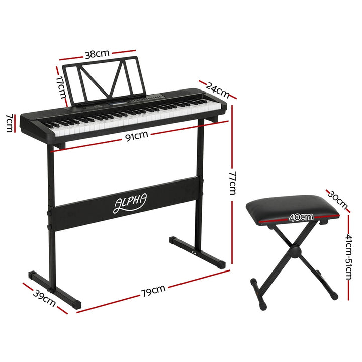 Alpha 61 Keys Electronic Piano Keyboard Digital Electric w/ Stand Stool Touch