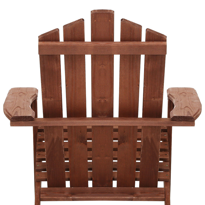 Gardeon Adirondack Outdoor Chairs Wooden Beach Chair Patio Furniture Garden Brown