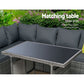Gardeon Outdoor Dining Set Aluminum Table Chairs Wicker Setting Grey