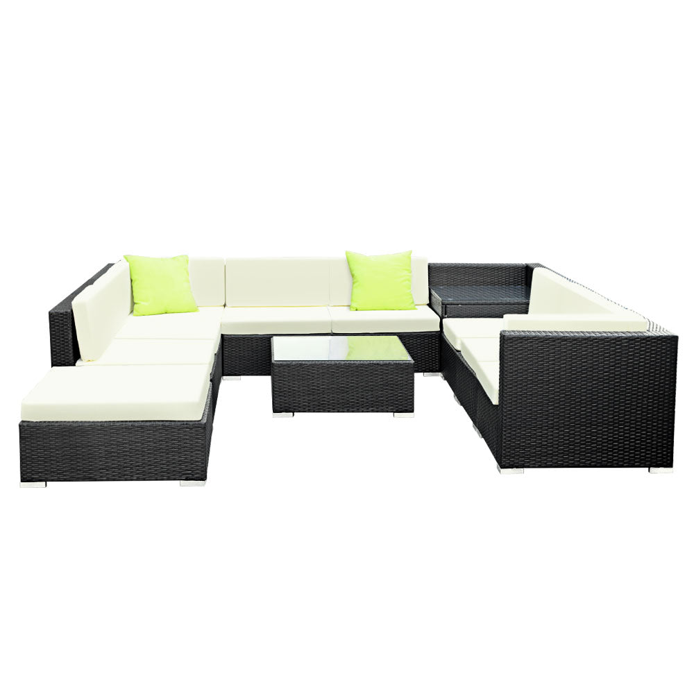 Gardeon 9-Piece Outdoor Sofa Set Wicker Couch Lounge Setting 7 Seater