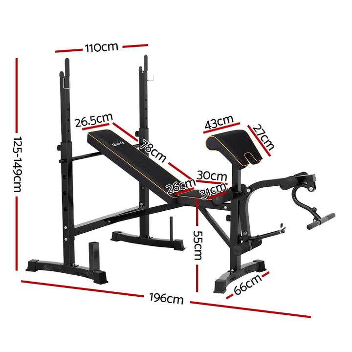 Everfit Weight Bench 10 in 1 Bench Press Home Gym Station 330kg Capacity