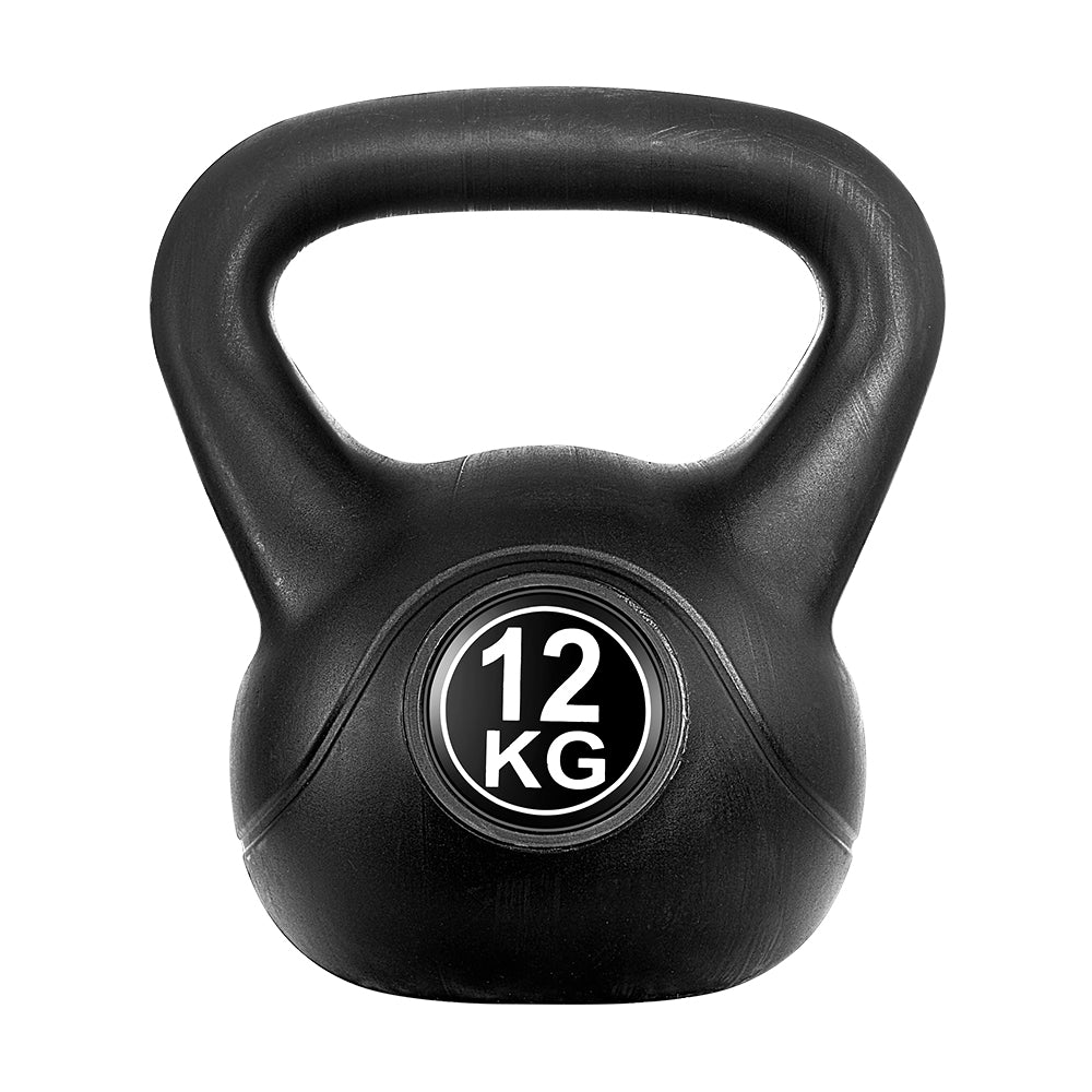 Everfit 12kg Kettlebell Set Weight Lifting Bench Dumbbells Kettle Bell Gym Home