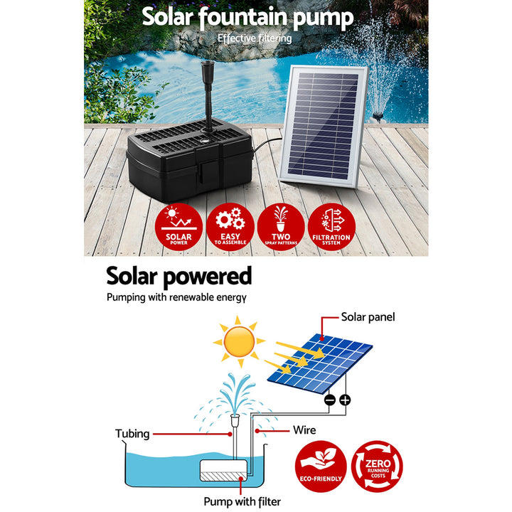 Gardeon Solar Pond Pump with Filter Box 4.6FT