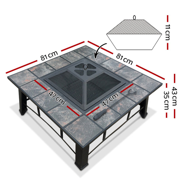 Grillz Fire Pit BBQ Grill Ice Bucket 4-In-1 Table