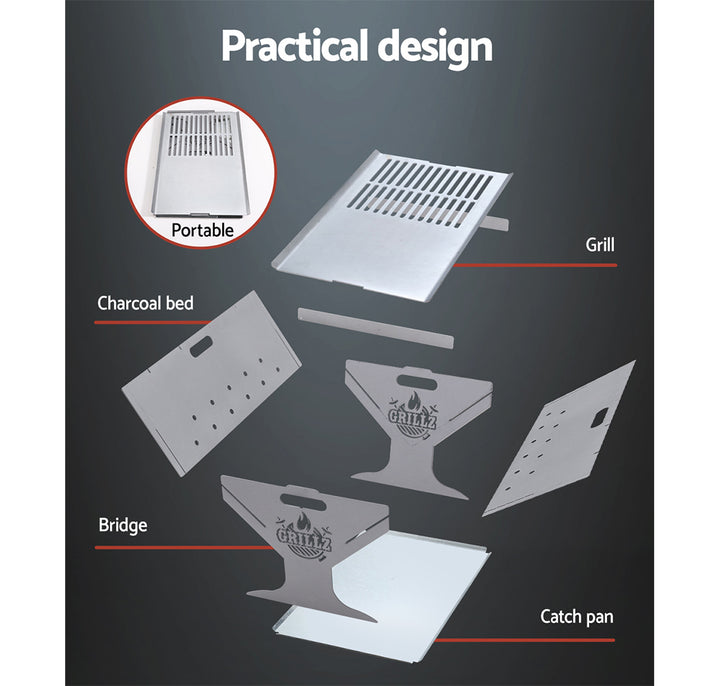 Grillz Fire Pit BBQ Grill Steel