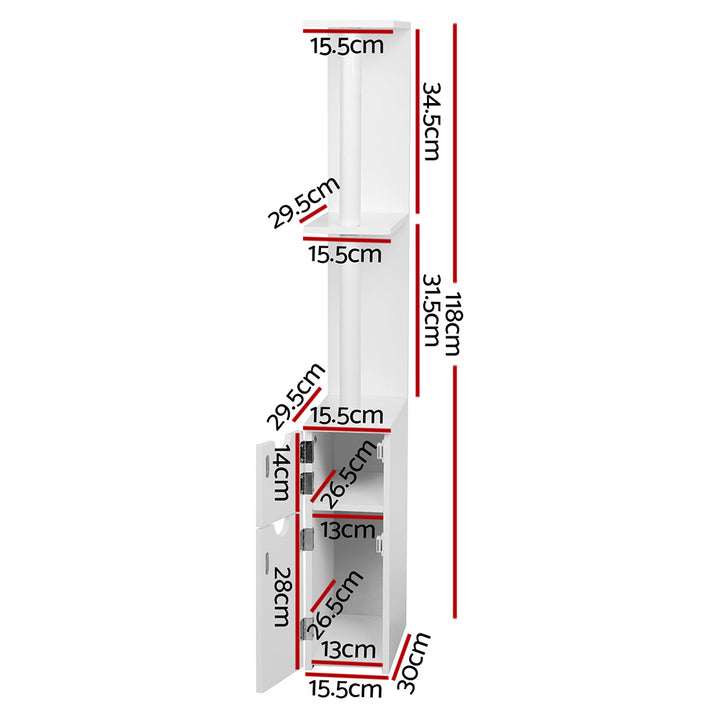 Artiss Bathroom Cabinet Storage 118cm Shelf White