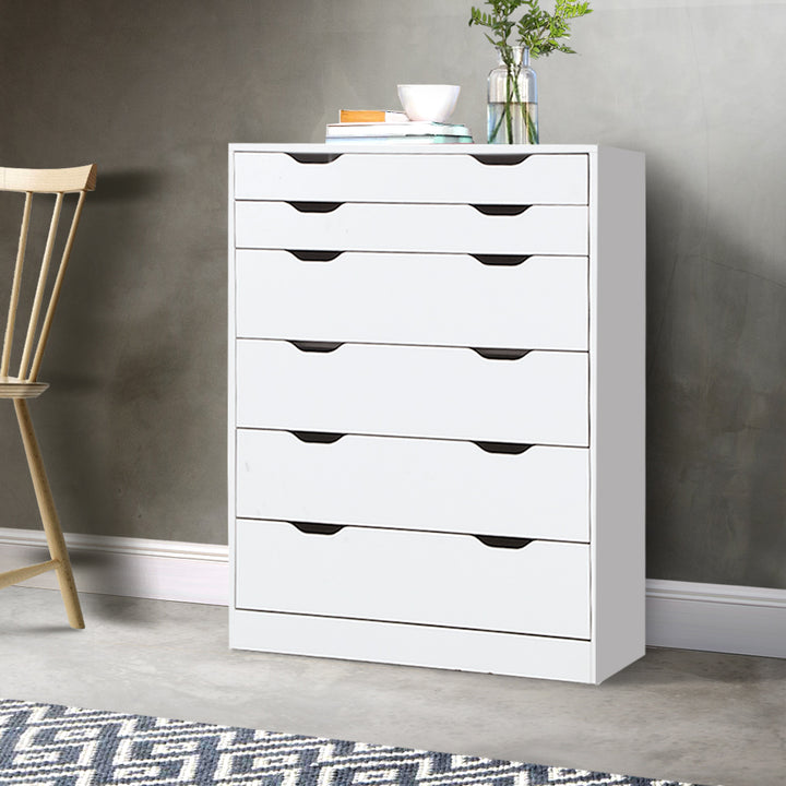 Artiss 6 Chest of Drawers - MYLA White