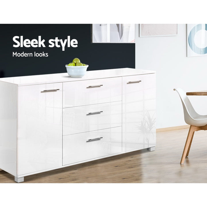 Artiss Buffet Sideboard High Gloss - White